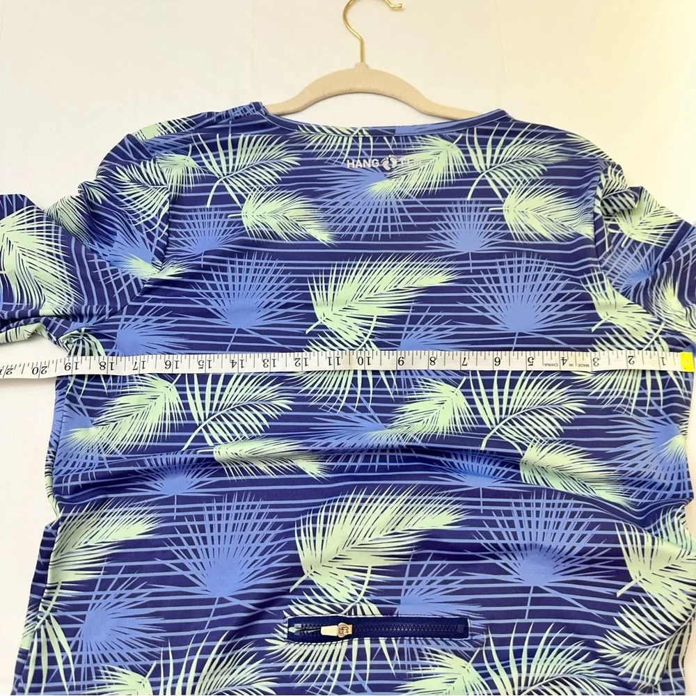 Hang Ten Palm Print Sun Shirt Long Sleeve‎ Rash Guard Swim Top